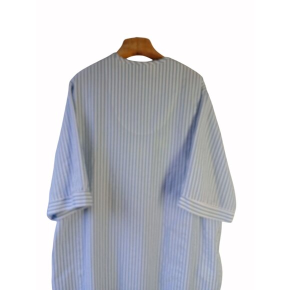 Vintage Collections Blue White Striped Seersucker House Dress Robe Size XXXL 3Xl - Picture 6 of 14